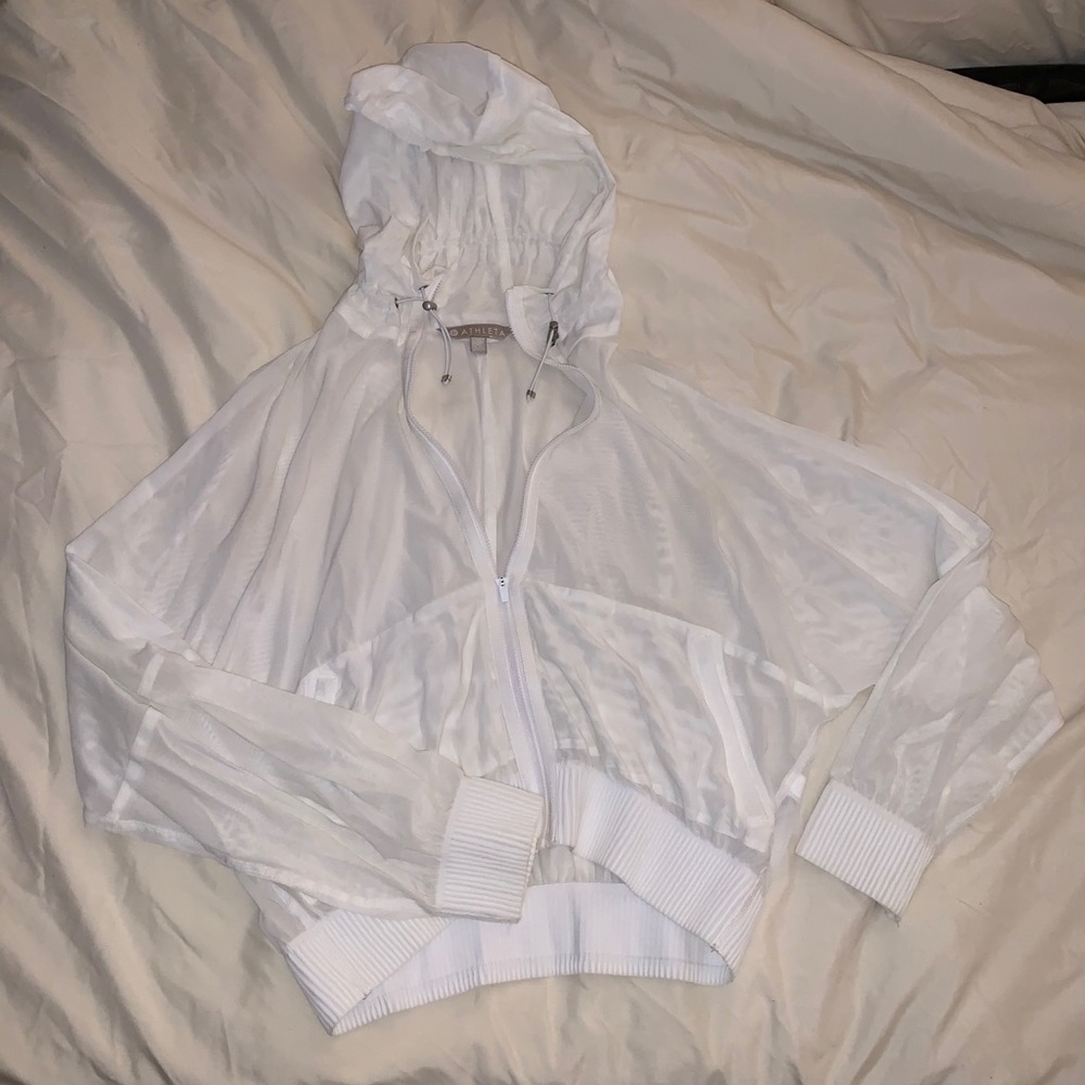 Athleta transparent white jacket